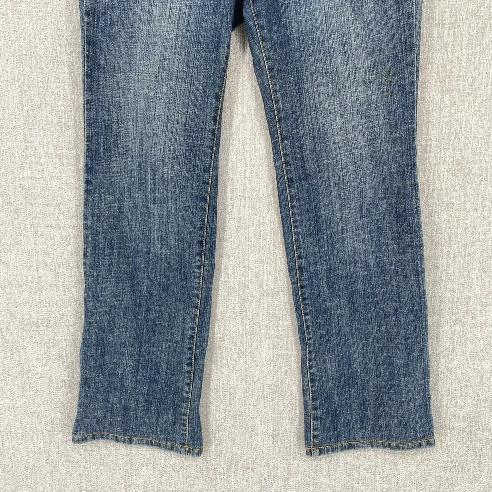 Michael Kors Studded Zipper Pocket Straight Leg Jeans 8 Blue Denim Gold Hardware